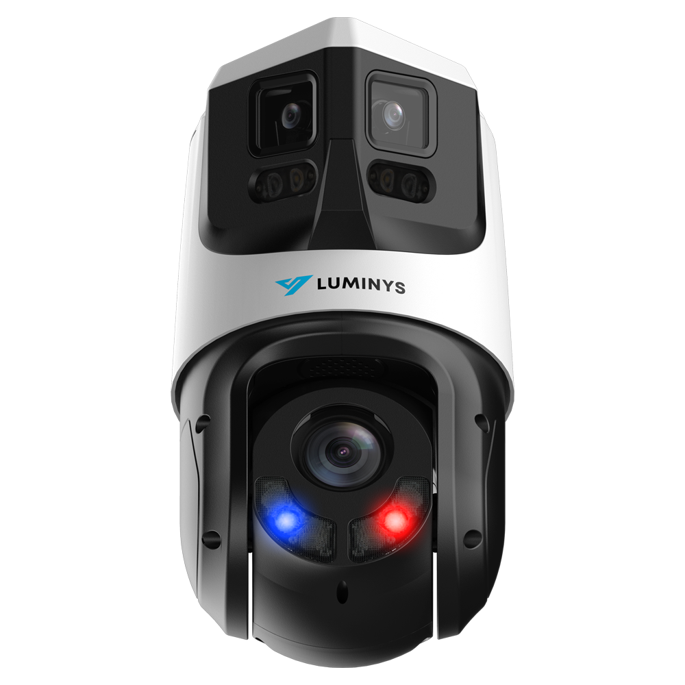Luminys P54-4DA25 4MP Network 25x LumiDeterrent Dual-Stitched Lens PTZ Camera, front view