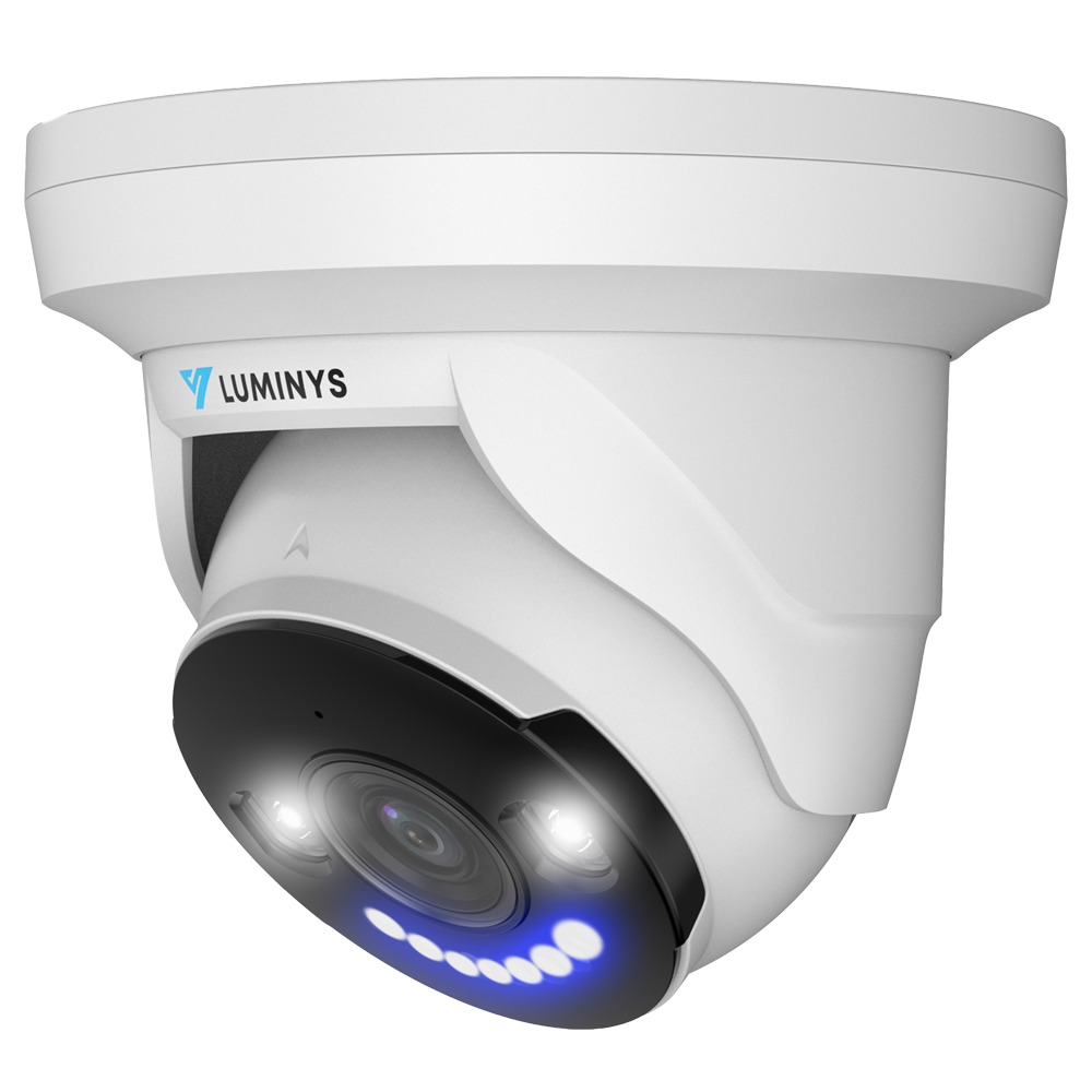 Luminys N3T-8BA2 Luminys 8MP Network LumiLightBand Turret Camera, left angle view