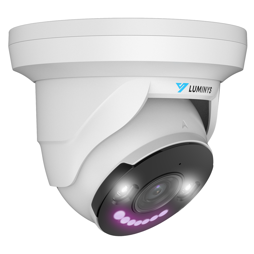 Luminys N3T-8BA2 Luminys 8MP Network LumiLightBand Turret Camera, right angle view