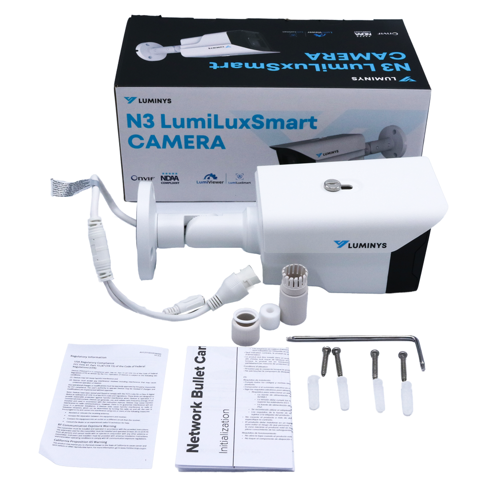 Luminys N3B-8LA2 Luminys 8MP Network LumiLuxSmart Bullet Camera, what's in the box