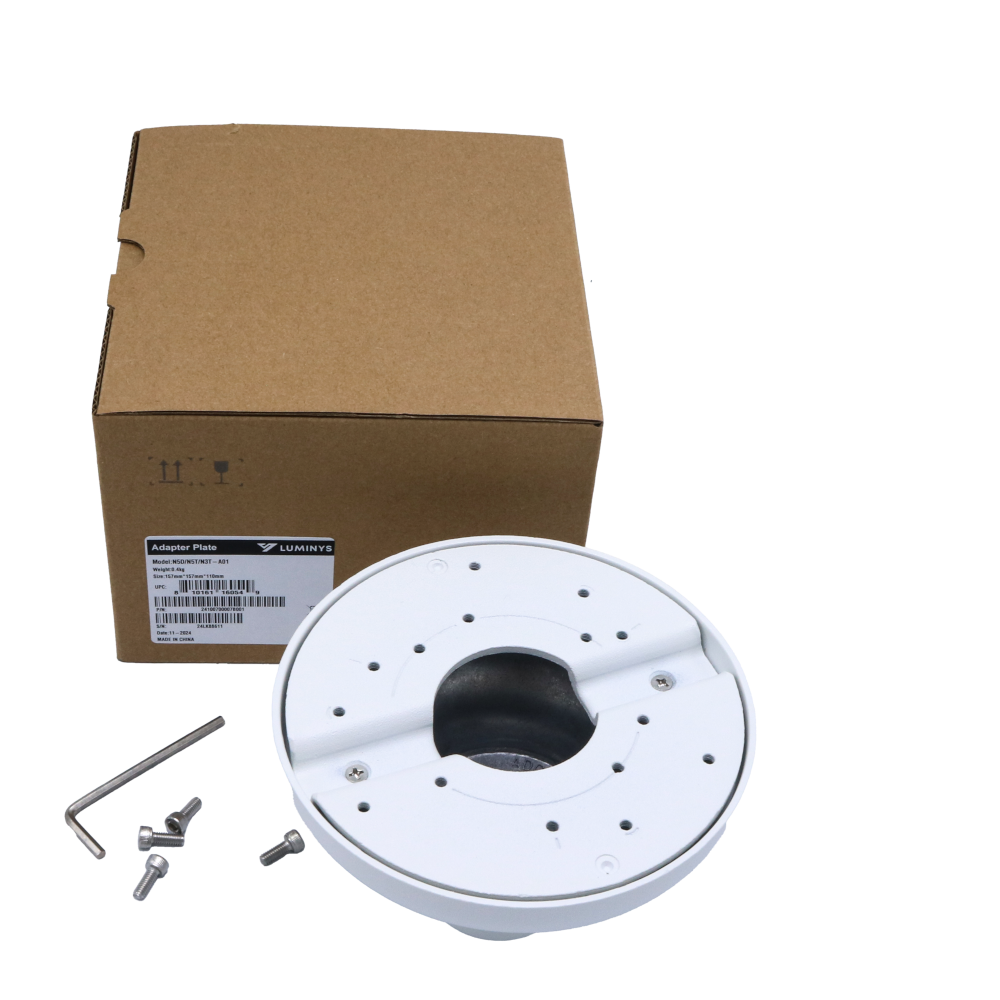 Luminys N5D/N5T/N3T-A01 Luminys EOL: N5D/N5T/N3T-A01: Mini Dome/Turret Cameras Adapter Plate, what's in the box