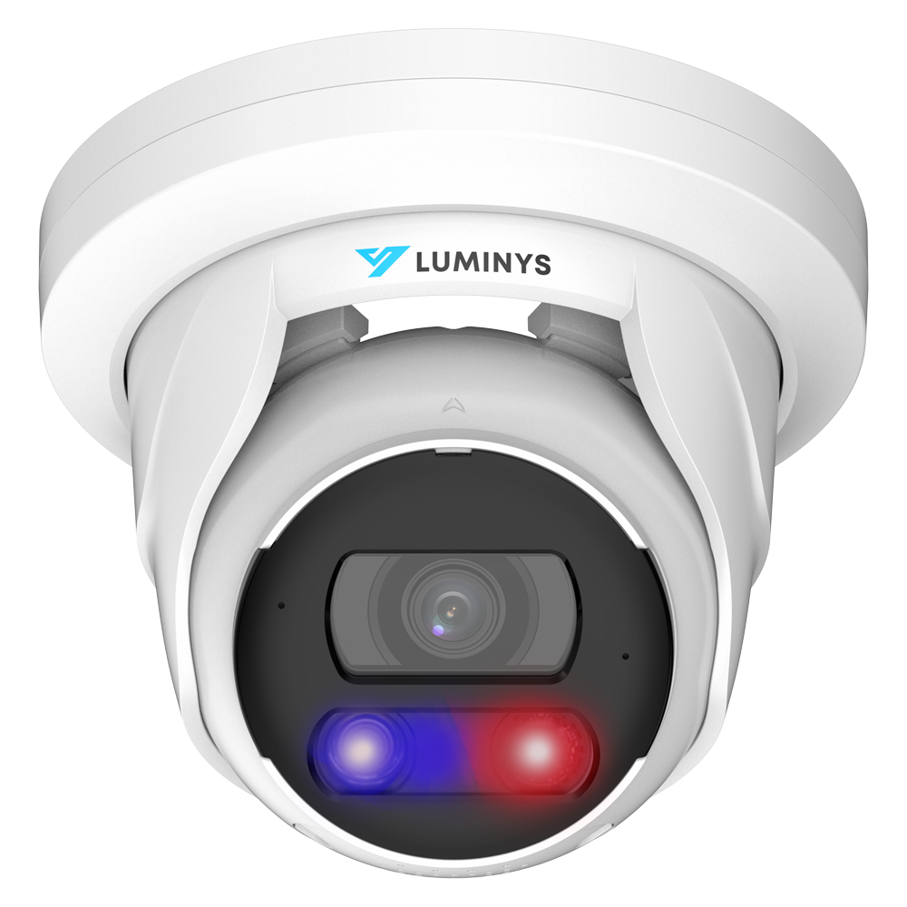 Luminys N5T-8DA2 8MP Network LumiDeterrent Turret Camera, front view
