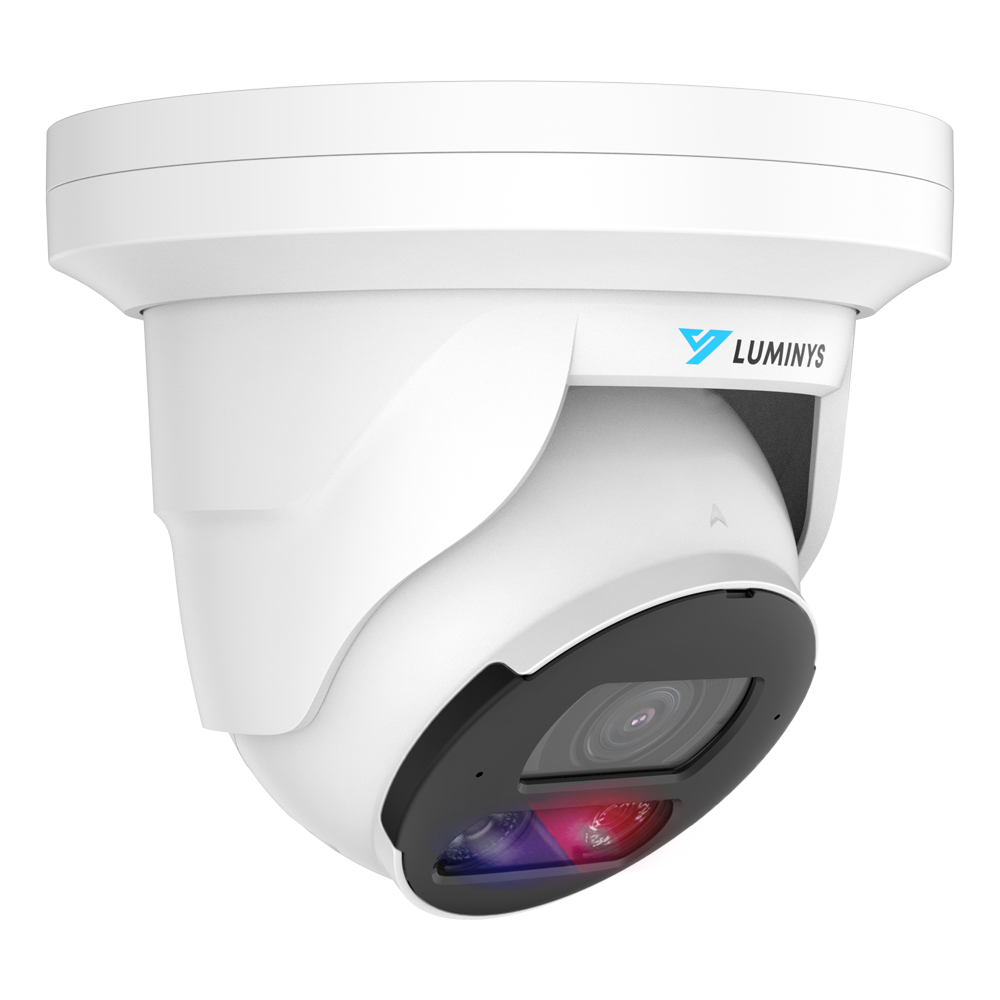Luminys N5T-4DA2 Luminys 4MP Network LumiDeterrent Turret Camera, right angle view