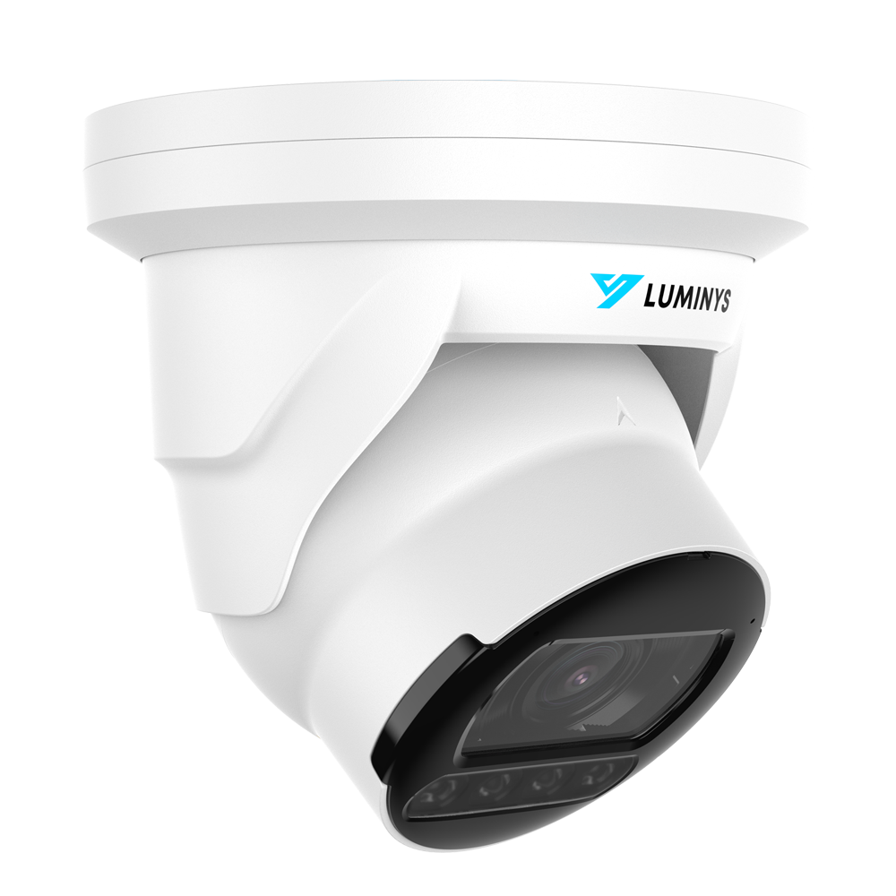 Luminys N5T-8LAV 8MP Network LumiLuxSmart Turret Camera, right angle view