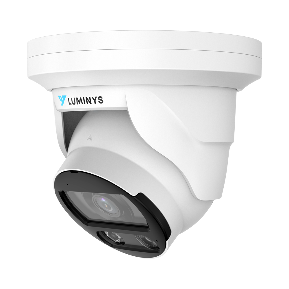 Luminys N5T-4LA2C Luminys 4MP Network LumiCloud Turret Camera, left angle view