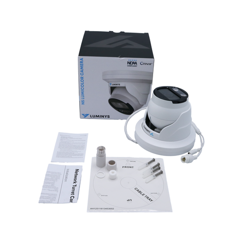Luminys N5T-4LA2C Luminys 4MP Network LumiCloud Turret Camera, what's in the box