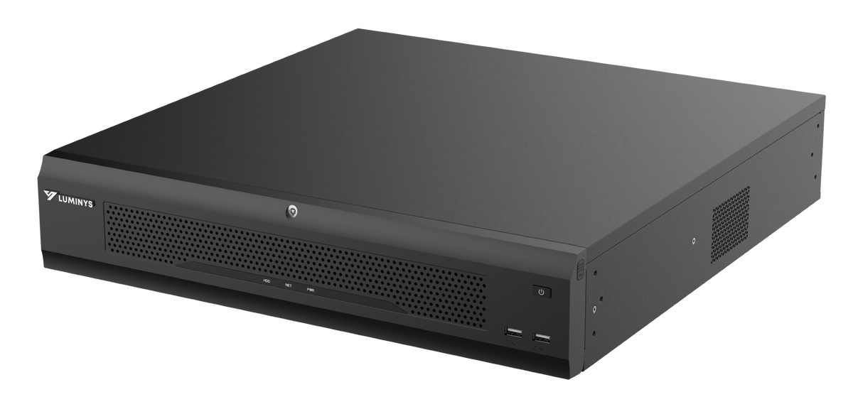 Luminys R68-32NA R6 Extreme Series NVR, angled front view