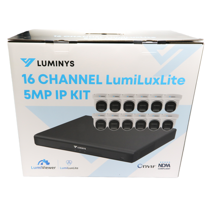 Luminys K5T-16L2A4 5MP LumiLuxLite Network Kit, kit packaging, side view