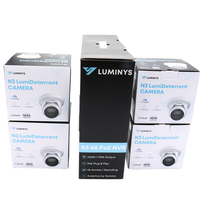 Luminys K54-4D1A2 Luminys K54-4D1A2: 4 Channel LumiDeterrent 4 x 5MP Cameras, product view