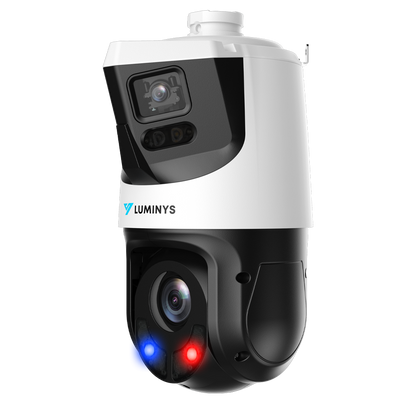 Luminys P54-4DA25 4MP Network 25x LumiDeterrent Dual-Stitched Lens PTZ Camera, left angle view