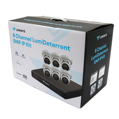 Luminys K56-8D1A2 5MP 8CH LumiDeterrent IP Kit With 6 Cameras, kit packaging