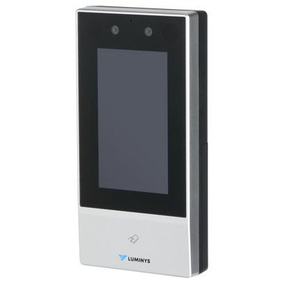 Luminys C-F4A facial recognition terminal, left angle view