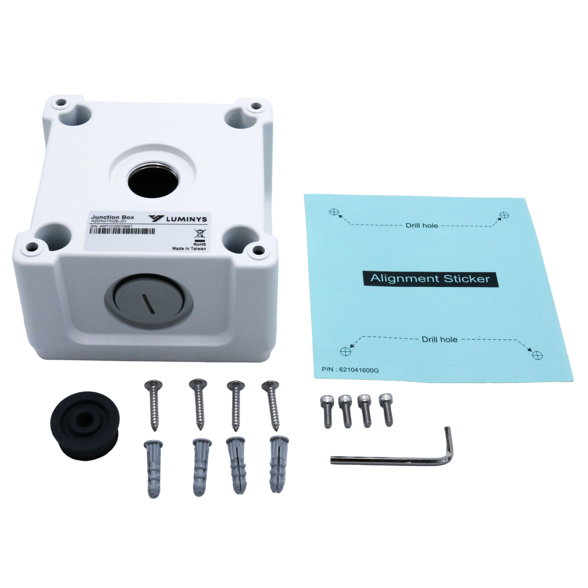 Luminys N2D/N2T/N2B-J01 Luminys N2D/N2T/N2B-J01: N2 Series Mini Bullet Junction Box, what's in the box