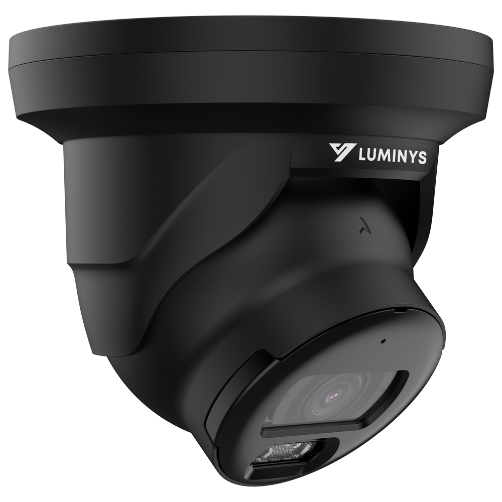 Luminys N3T-4LA2B Luminys 4MP Network LumiLuxSmart Black Turret Camera, right angle view