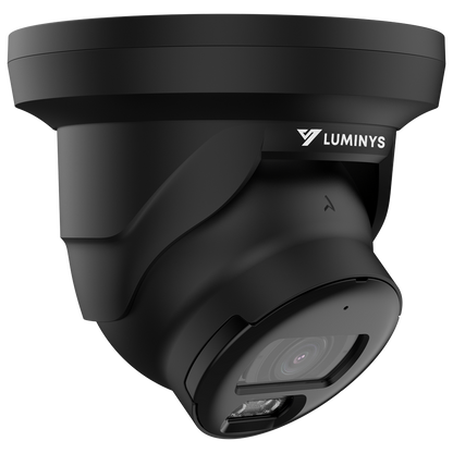 Luminys N3T-4LA2B Luminys 4MP Network LumiLuxSmart Black Turret Camera, right angle view