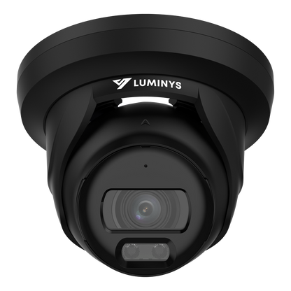 Luminys N3T-4LA2B Luminys 4MP Network LumiLuxSmart Black Turret Camera, front view