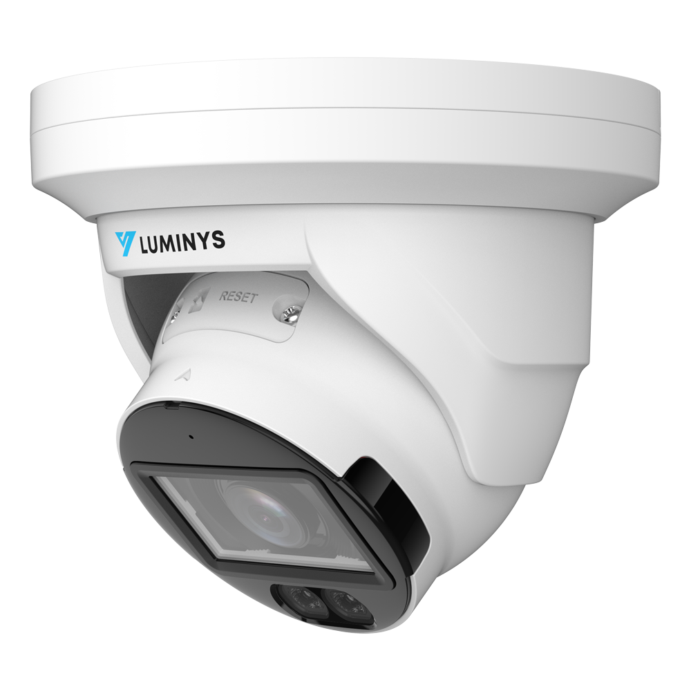 Luminys N3T-8LAV 8MP Network LumiLuxSmart Turret Camera, left angle view