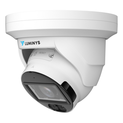 Luminys N3T-8LAV 8MP Network LumiLuxSmart Turret Camera, left angle view