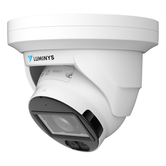 Luminys N3T-8LAV 8MP Network LumiLuxSmart Turret Camera, left angle view