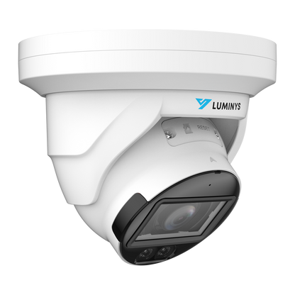 Luminys N3T-8LAV 8MP Network LumiLuxSmart Turret Camera, right angle view
