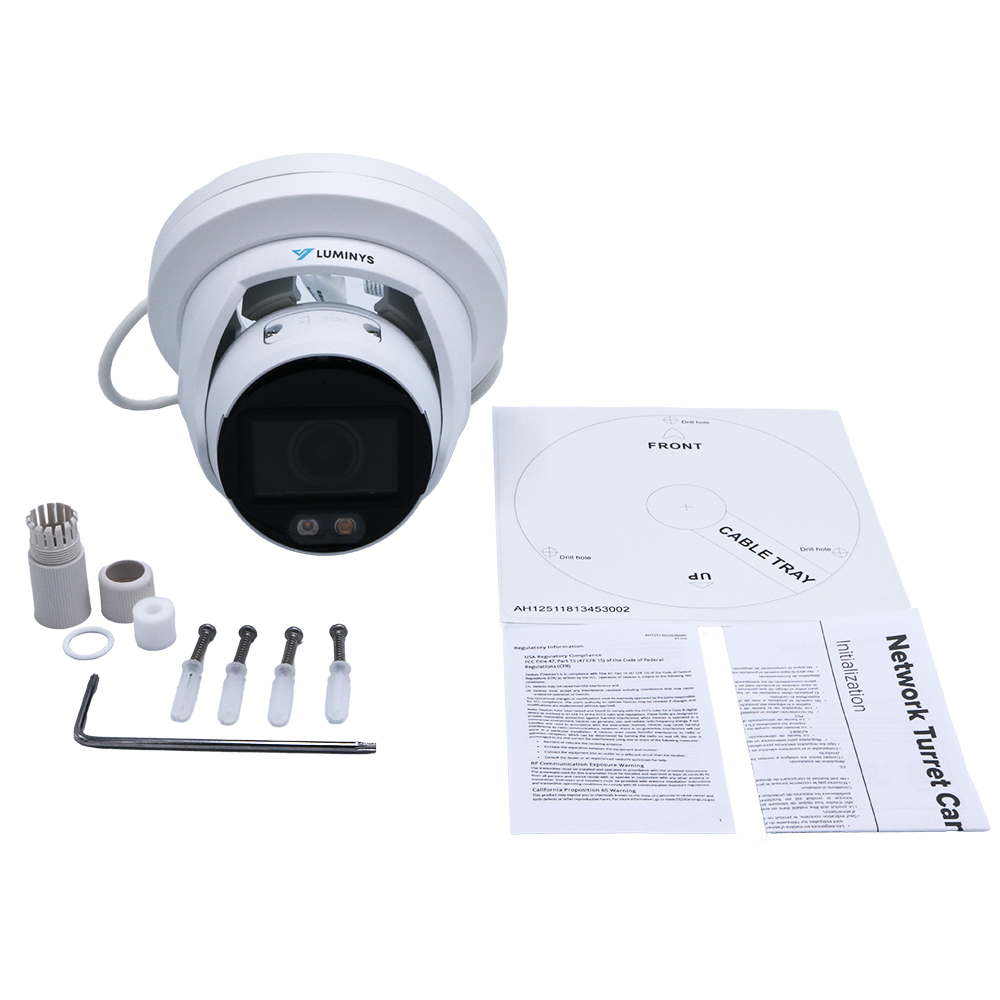 Luminys N3T-8LAV 8MP Network LumiLuxSmart Turret Camera, what's in the box