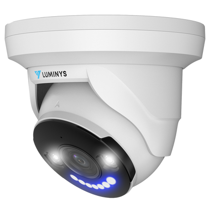 Luminys N3T-8BA2 Luminys 8MP Network LumiLightBand Turret Camera, left angle view