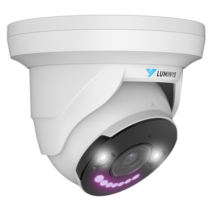 Luminys N3T-8BA2 Luminys 8MP Network LumiLightBand Turret Camera, right angle view