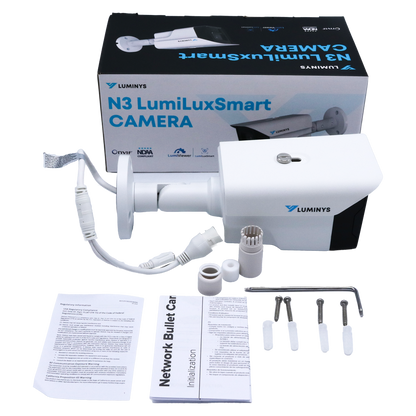 Luminys N3B-8LA2 Luminys 8MP Network LumiLuxSmart Bullet Camera, what's in the box