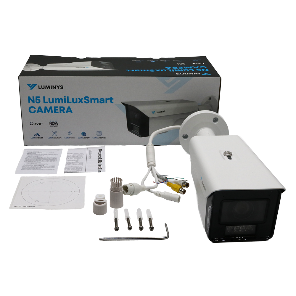 Luminys N5B-4LA2 4MP Network LumiLuxSmart Bullet Camera, what's in the box