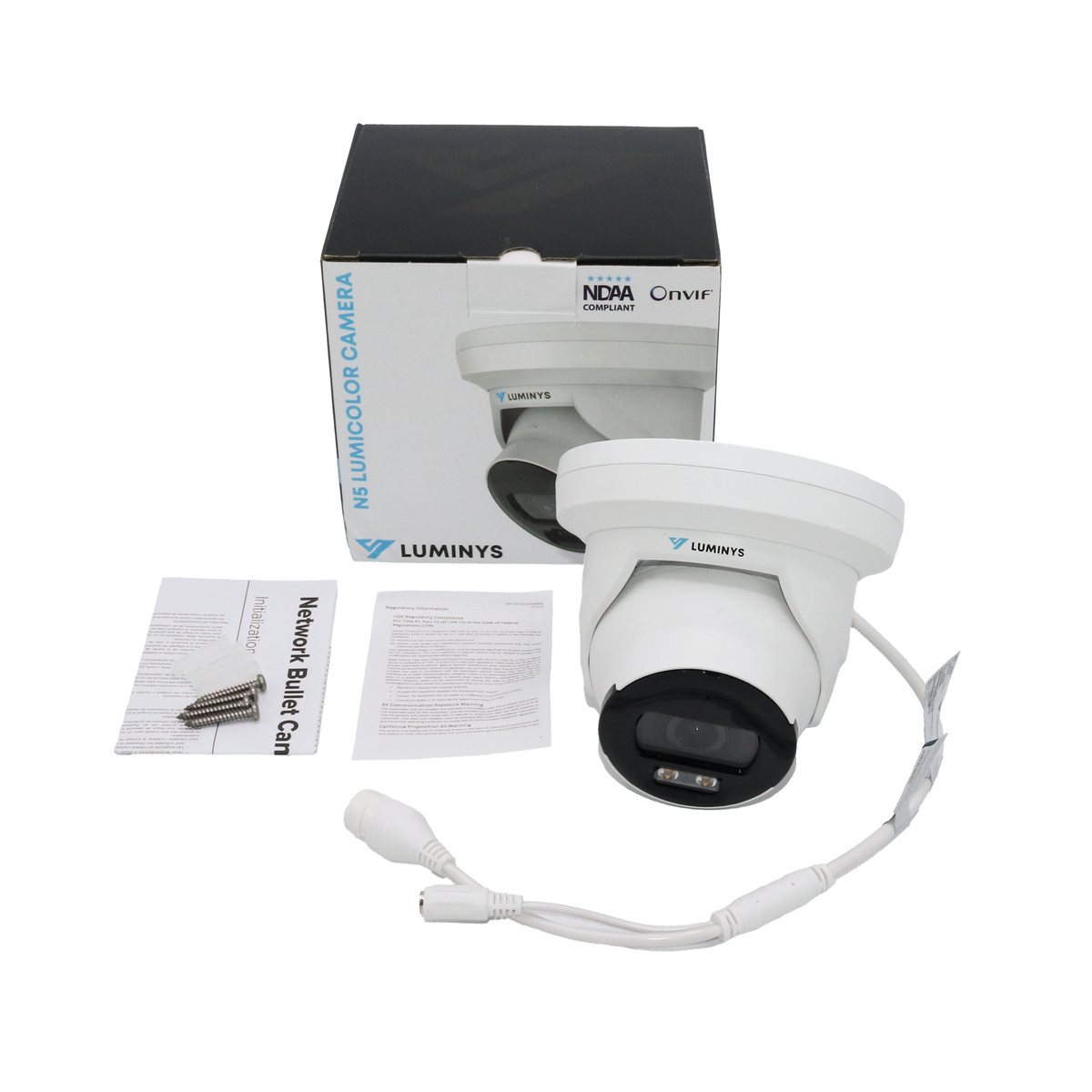 Luminys N5T-4CA2 Luminys 4MP Network LumiColor Turret Camera, what's in the box