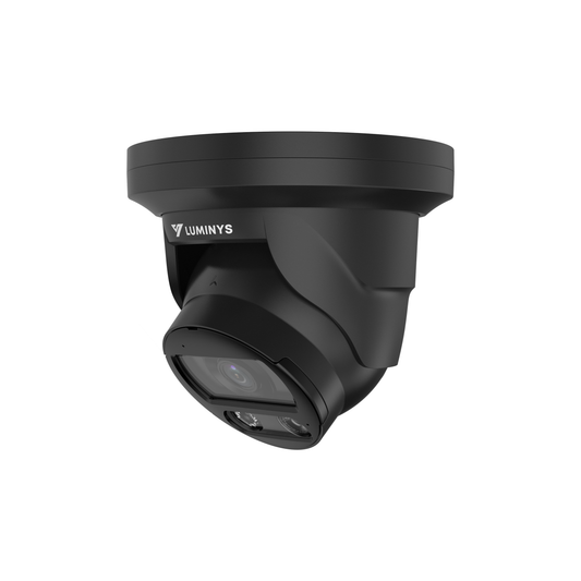 Luminys N5T-8LA2B Luminys 8MP Network LumiLuxSmart Black Turret Camera, left angle view