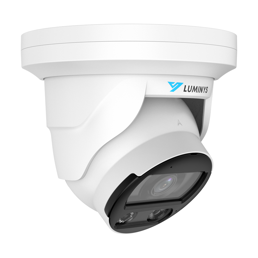 Luminys N5T-8LA2 8MP Network LumiLuxSmart Turret Camera, right angle view