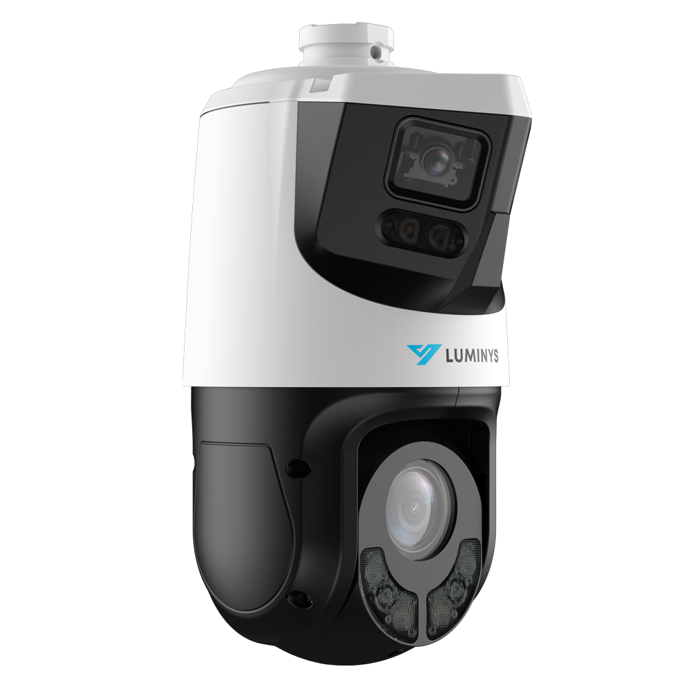 Luminys P54-4DA25 4MP Network 25x LumiDeterrent Dual-Stitched Lens PTZ Camera, right angle view