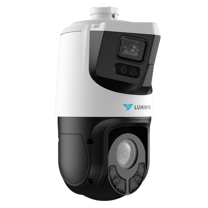 Luminys P54-4DA25 4MP Network 25x LumiDeterrent Dual-Stitched Lens PTZ Camera, right angle view