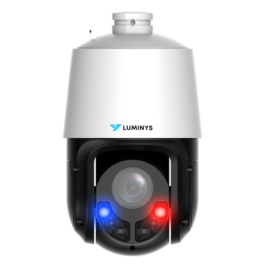 Luminys P44-8DB25 8MP Network 25x LumiDeterrent PTZ Camera, front view