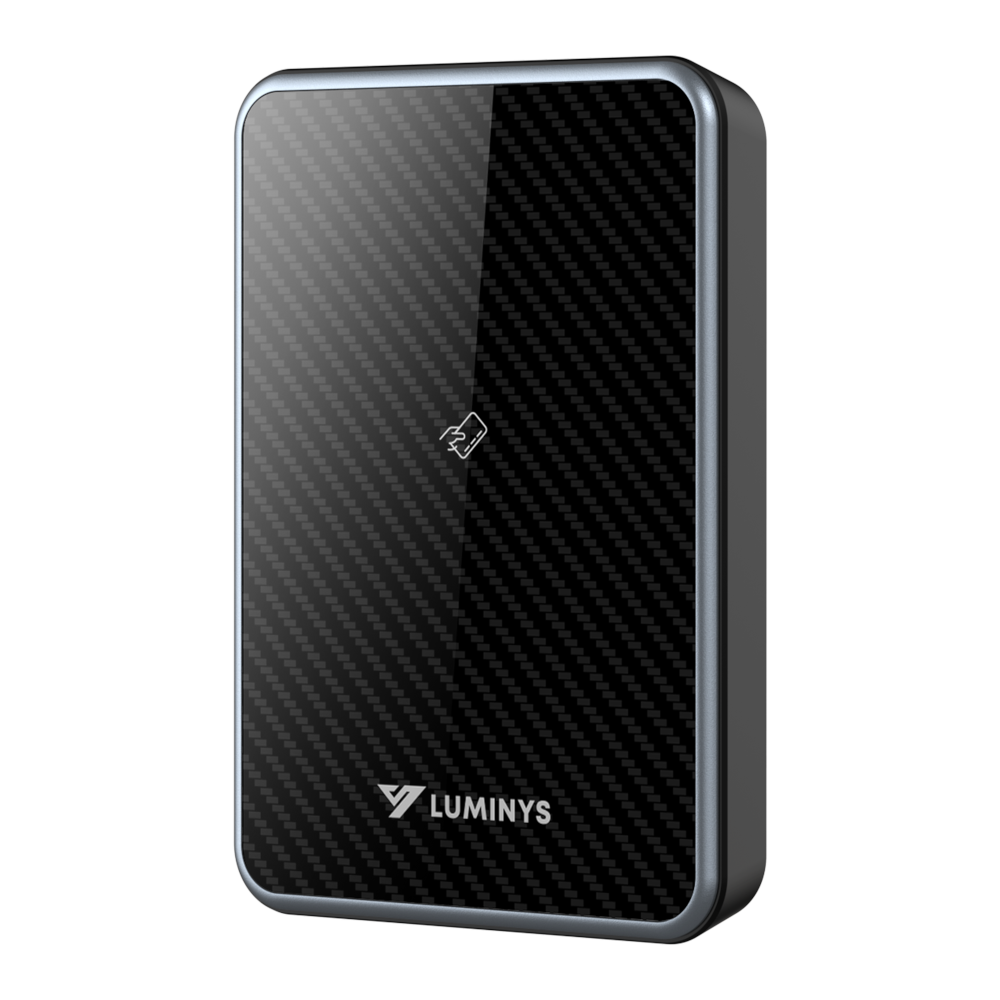 Luminys RD1CW waterproof access reader, left angle view