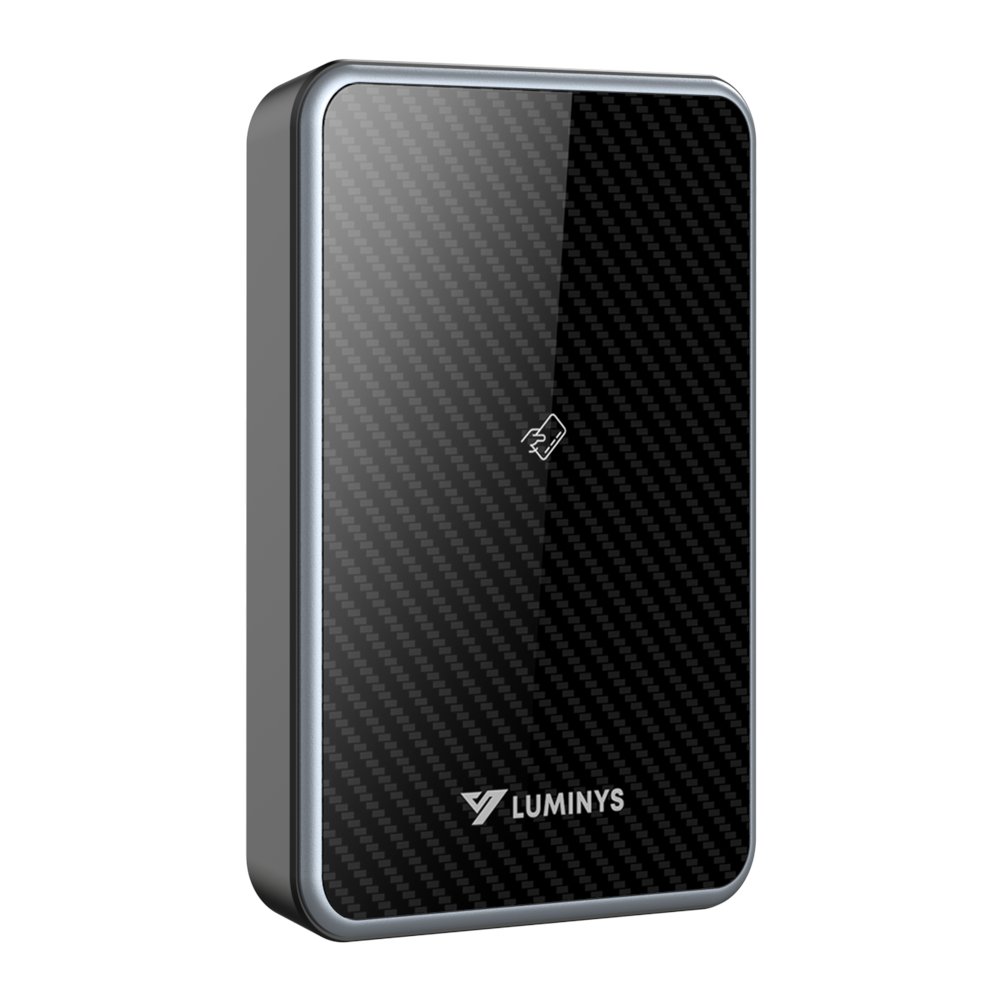 Luminys RD1CW waterproof access reader, right angle view