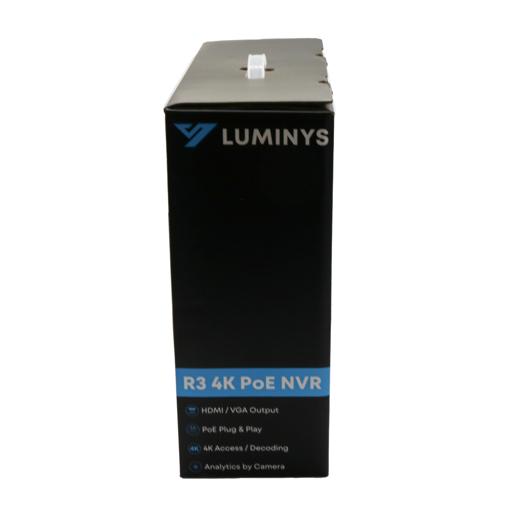 Luminys R32-16PA4 Luminys R3 Starter Series 16CH 4K PoE NVR, what's in the box