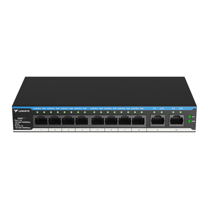 Luminys SML-10GPA 8-port PoE switch, front ports
