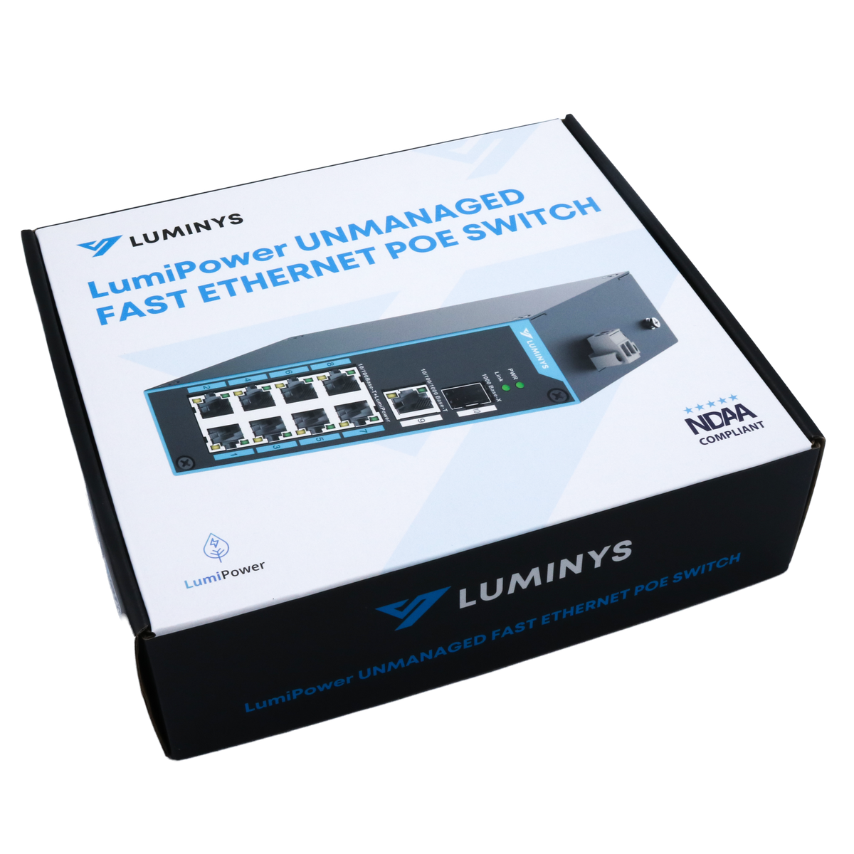 Luminys SUL-10MLA Luminys 8-Port LumiPower UnManaged Megabit Switch, top view