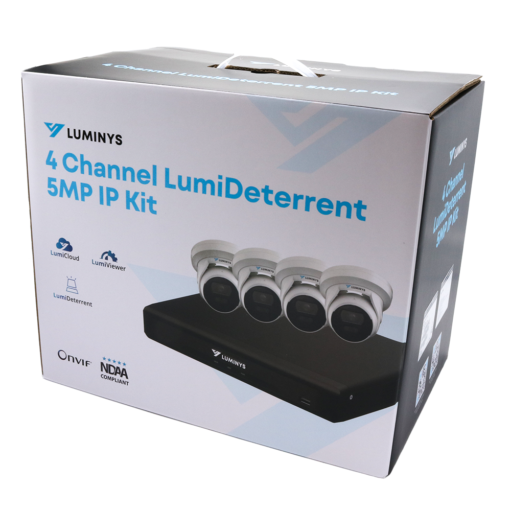 Luminys K54-4D1A2 Luminys K54-4D1A2: 4 Channel LumiDeterrent 4 x 5MP Cameras, front view