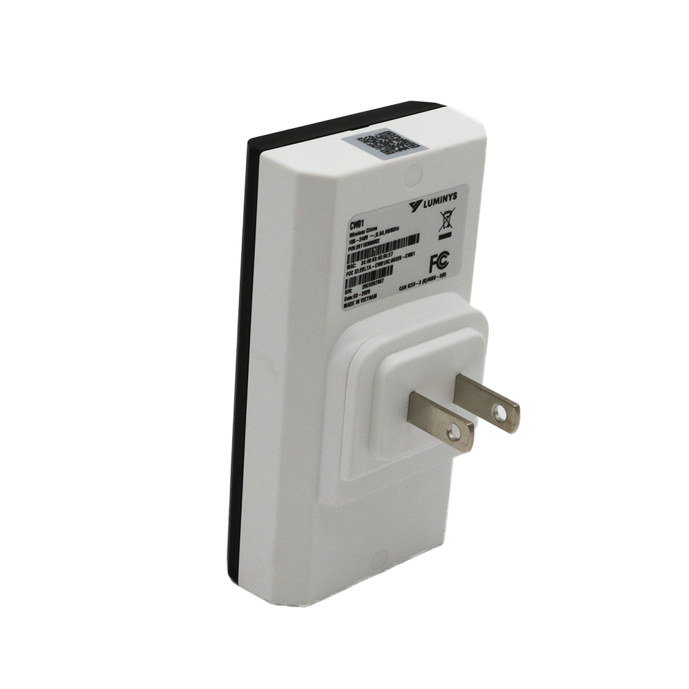 Luminys DW401-CW01 4MP 2-Wire Video Doorbell and Chime Kit, chime, rear view with plug