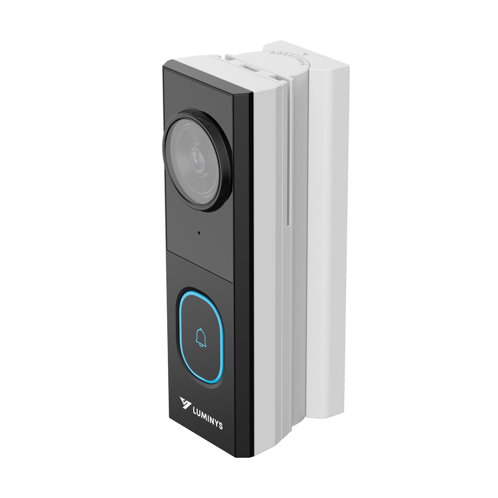 Luminys DW401-CW01 4MP 2-Wire Video Doorbell and Chime Kit, doorbell, angled view