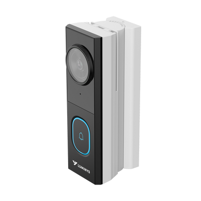 Luminys DW401-CW01 4MP 2-Wire Video Doorbell and Chime Kit, doorbell, angled view