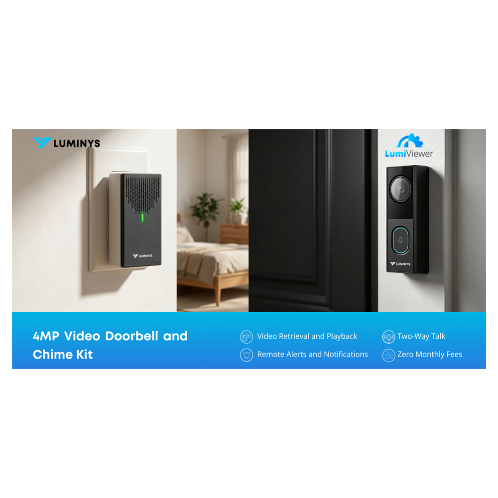 Luminys DW401-CW01 4MP 2-Wire Video Doorbell and Chime Kit, doorbell and chime set
