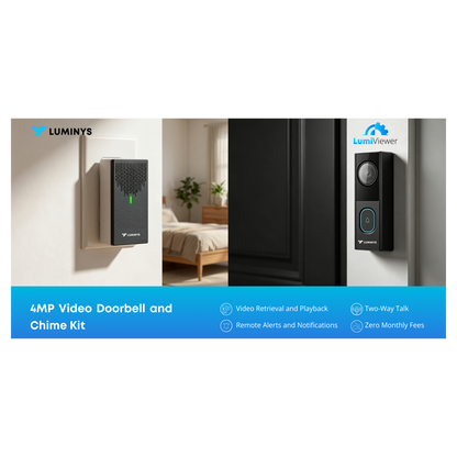 Luminys DW401-CW01 4MP 2-Wire Video Doorbell and Chime Kit, doorbell and chime set