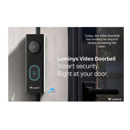 Luminys DW401-CW01 4MP 2-Wire Video Doorbell and Chime Kit, doorbell installed at a front door