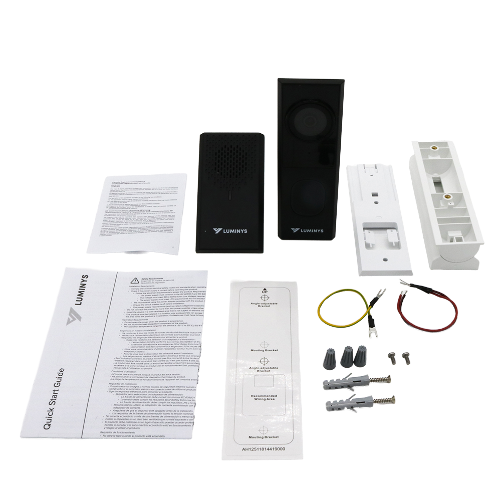 Luminys DW401-CW01 4MP 2-Wire Video Doorbell and Chime Kit, what's in the box
