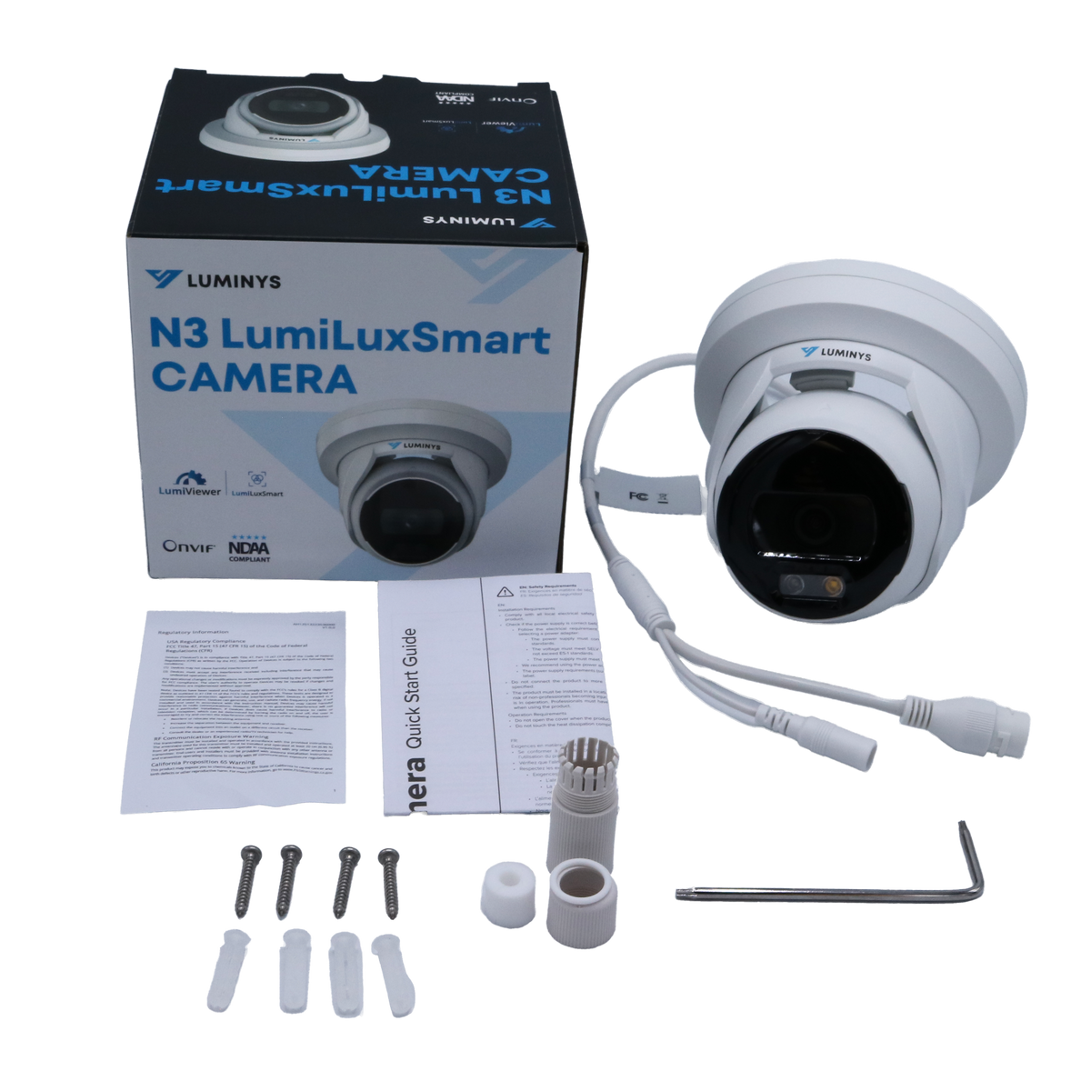 Luminys N3T-4LA2 4MP Network LumiLuxSmart Turret Camera, what's in the box