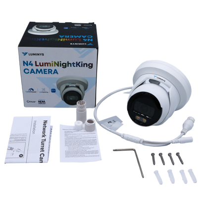 Luminys N4T-4VA2 Luminys 4MP Network LumiNightKing Turret Camera, what's in the box